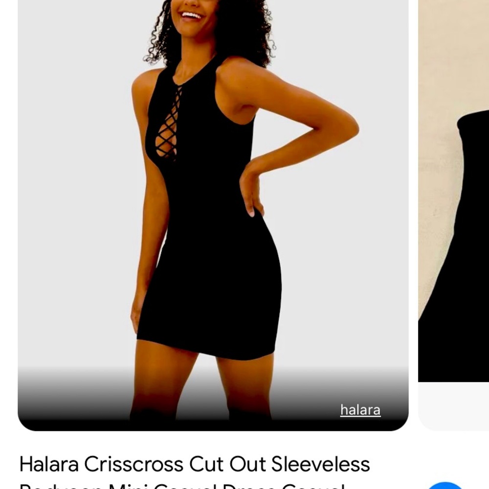 HALARA sexy cross open front dress